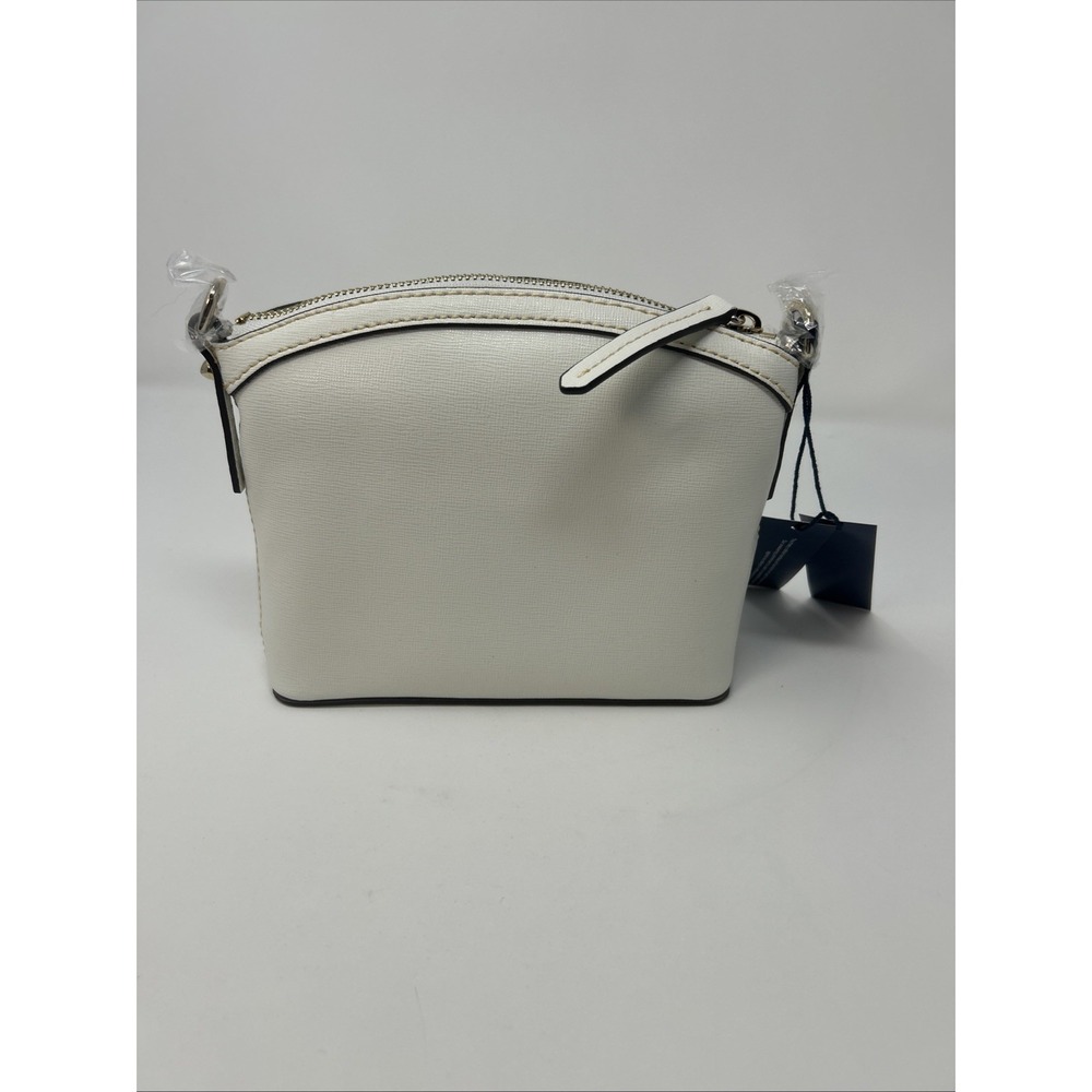 NWT Dooney & Bourke Saffiano Mini Domed Crossbody Off White Gold Hardware - Picture 4 of 11